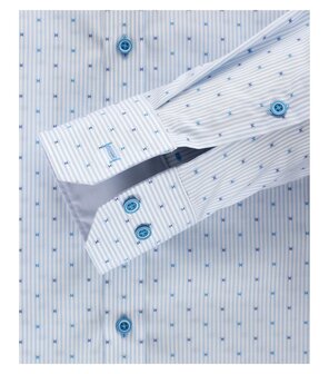 Venti Slim-Fit Mouwlengte 7 Blue Light Striped