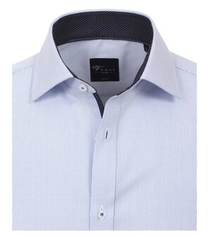 Venti Slim-Fit Mouwlengte 7 Blue Squares