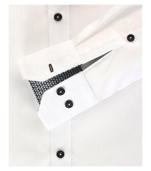 Venti Slim-Fit Mouwlengte 7 White Chess