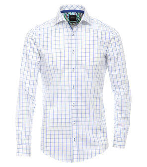 Venti Body Fit Exclusive White Blue Geblokt