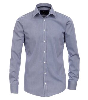 Venti Slim-Fit Mouwlengte 7 Navy Blue Geruit