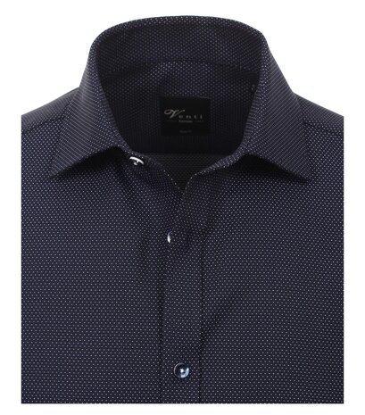 Venti Slim-Fit Mouwlengte 7 Dark Blue Dots
