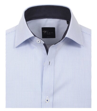 Venti Slim-Fit Mouwlengte 7 Blue Squares