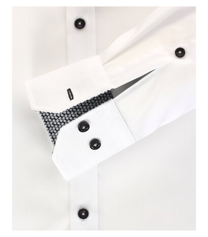 Venti Slim-Fit Mouwlengte 7 White Chess