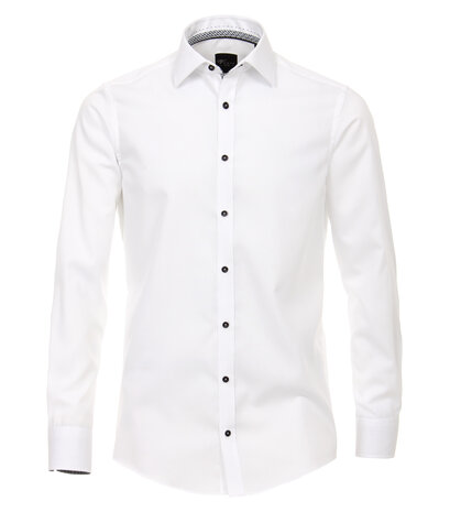 Venti Slim-Fit Mouwlengte 7 White Chess