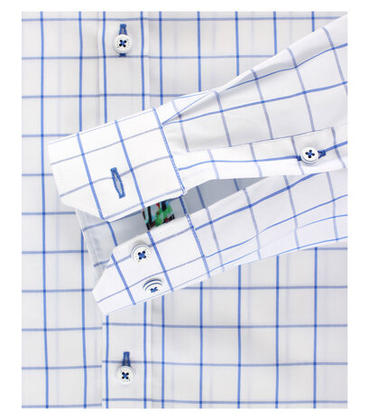 Venti Body Fit Exclusive White Blue Geblokt