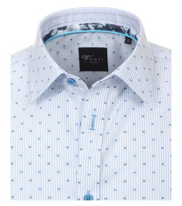 Venti Slim-Fit Mouwlengte 7 Blue Light Striped} Venti Slim-Fit Mouwlengte 7 Blue Light Striped