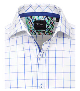 Venti Body Fit Exclusive White Blue Geblokt